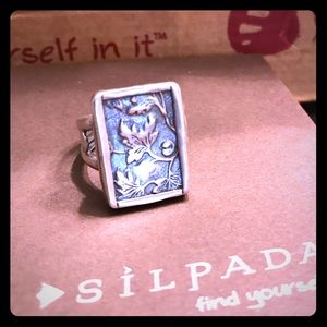 Silpada Leaf Vine Rectangle Ring
